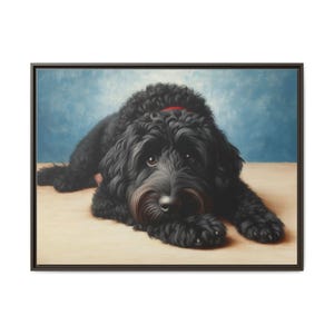 Black Doodle Dog Framed Canvas Art: Whimsical Home Decor image 8