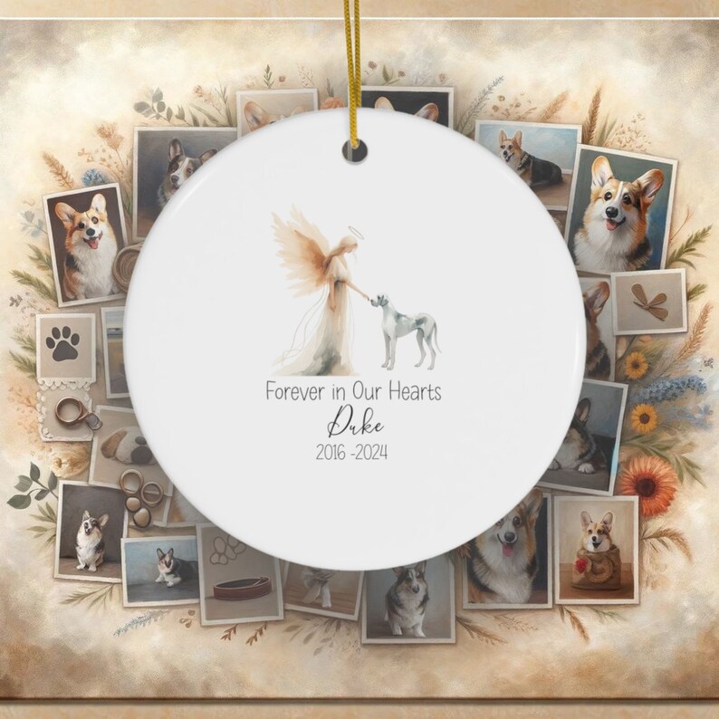 Personalized Great Dane Pet Memorial Ornament, Watercolor Design, Pet's Name Gift, Custom Pet Name Gift, Personalized Pet Tribute Ceramic Ornament, Pet Loss Gift
