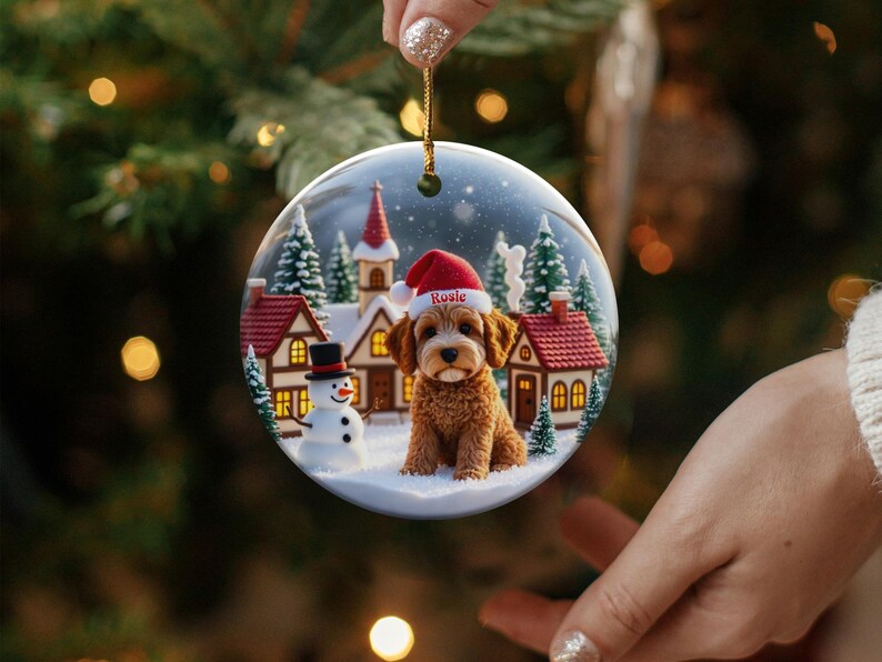 Personalized Christmas Ornament, Custom Dog Ornament, Holiday Decoration, Unique Photo Gift, Pet Lover Present, Christmas Tree Decor