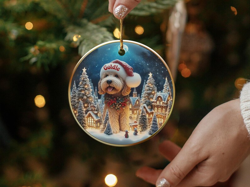 Personalized Dog Christmas Ornament, Custom Pet Holiday Decoration, Dog Lover Gift, Christmas Tree Ornament, Holiday Keepsake