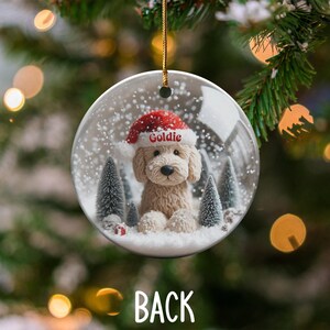 Christmas dog ornament, personalized holiday decoration, pet lover gift, custom pet portrait ornament, festive dog keepsake
