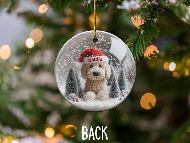 Christmas dog ornament, personalized holiday decoration, pet lover gift, custom pet portrait ornament, festive dog keepsake