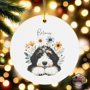 Personalized Bernedoodle Ornament With Your Dog's Name | You Own The Cutest Doodle, Now Own The Cutest Ornament | Celebrate Your Furball!