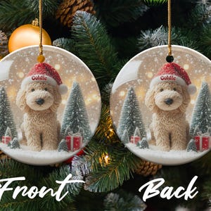 Dog Christmas Ornaments, Holiday Tree Decorations, Cute Pet Gifts, Festive Dog Lovers Decor, Double-Sided Ornaments, Xmas Decor