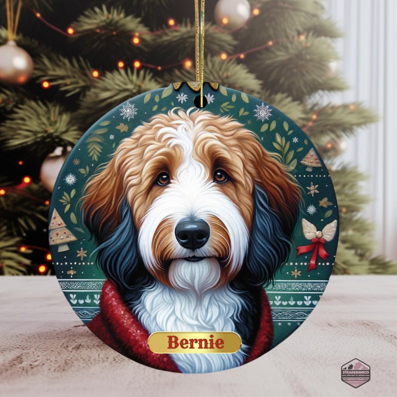 Bernedoodle Ornament - Custom Personalized For You