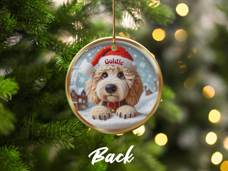 Custom Dog Christmas Ornament, Personalized Pet Holiday Decoration, Cute Puppy Tree Ornament, Pet Lover Gift, Festive Pet Keepsake