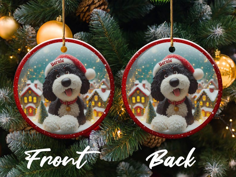 Personalized Christmas Dog Ornament, Custom Pet Christmas Decoration, Holiday Tree Decoration, Dog Lovers Gifts, Pet Ornament
