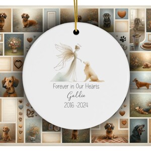 Personalized Golden Retriever Memorial, Watercolor Design Ornament, Dog Name Gift, Personalized Pet Tribute Gift, Golden Ornament, Pet Loss