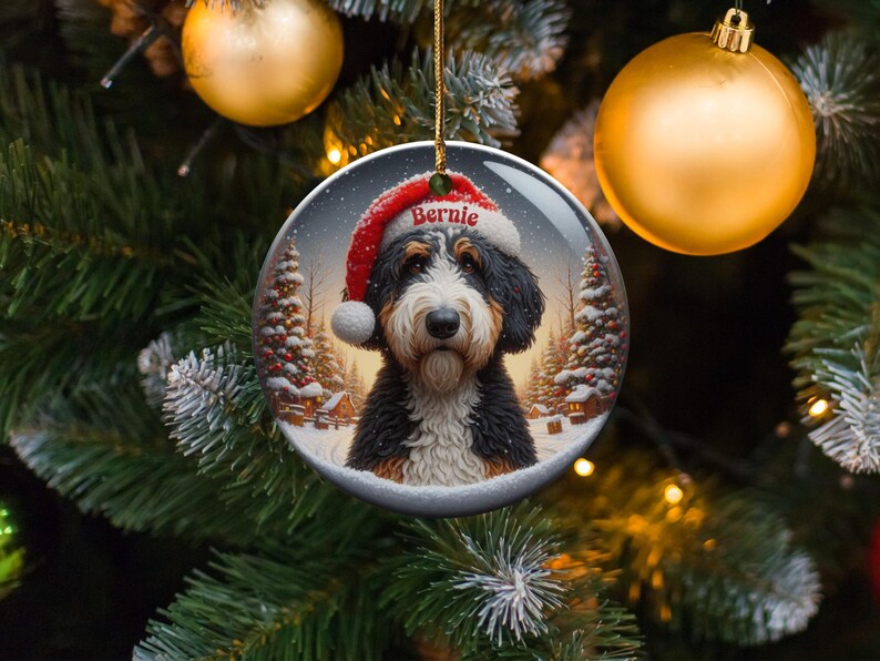 Personalized Dog Christmas Ornament, Custom Pet Photo Decoration, Holiday Gift for Dog Lovers, Pet Memorial Ornament