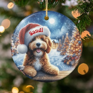 Cute Christmas Dog Ornament, Holiday Dog Decor, Festive Pet Ornament, Christmas Tree Decoration, Adorable Dog Gift