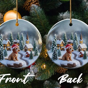 Personalized Christmas dog ornament, custom pet photo holiday decor, dog lover gift, Christmas tree decoration, pet memorial ornament