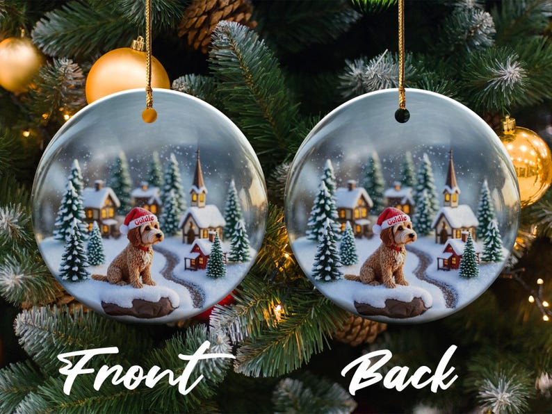 Personalized Christmas dog ornament, custom pet photo holiday decor, dog lover gift, Christmas tree decoration, pet memorial ornament