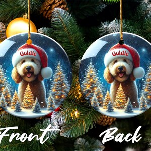 Personalized Dog Christmas Ornament, Custom Pet Name Holiday Decoration, Cute Pet Gift, Dog Lover Christmas Tree Ornament