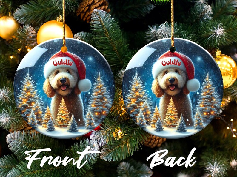 Personalized Dog Christmas Ornament, Custom Pet Name Holiday Decoration, Cute Pet Gift, Dog Lover Christmas Tree Ornament