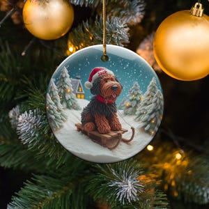 Cute Christmas Dog Ornament, Personalized Pet Holiday Ornament, Custom Dog Christmas Decoration, Festive Pet Ornament for Tree