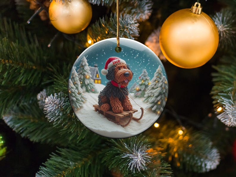 Cute Christmas Dog Ornament, Personalized Pet Holiday Ornament, Custom Dog Christmas Decoration, Festive Pet Ornament for Tree
