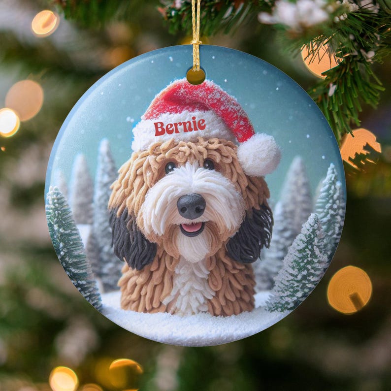 Personalized Dog Christmas Ornament, Custom Pet Holiday Decoration, Cute Puppy Tree Ornament, Dog Lover Gift, Pet Memorial Keepsake