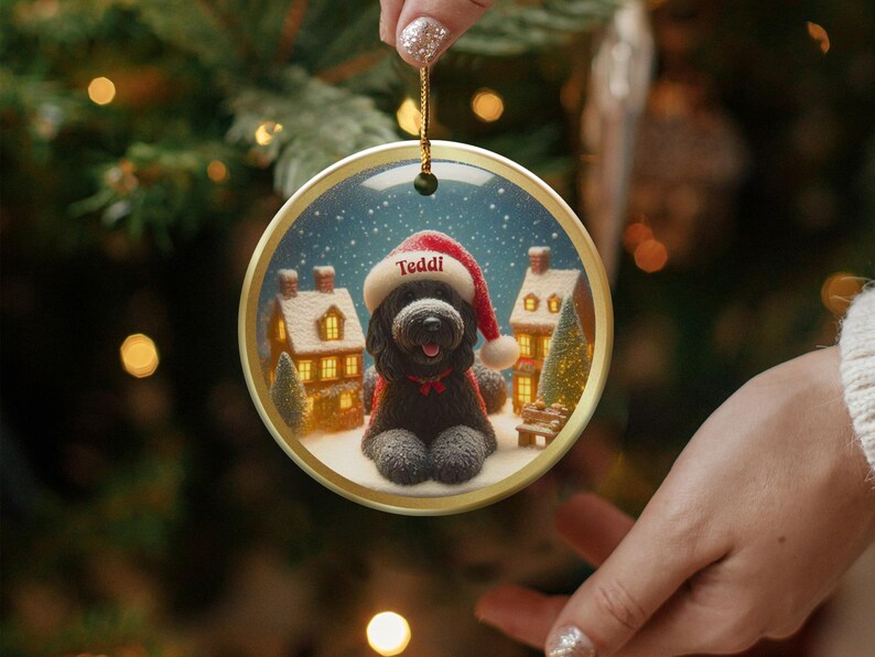 Personalized Dog Christmas Ornament, Custom Pet Photo Decoration, Dog Lover Gift, Christmas Tree Ornament, Holiday Decor