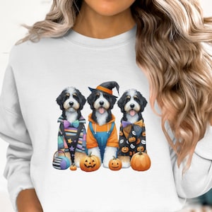 Bernedoodle Halloween Sweatshirt, Dog Lover Gift image 3