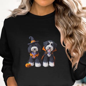 Bernedoodle Halloween Sweatshirt, Doodle Dog Costume, Pet Lover Gift image 6