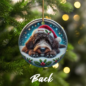 Custom Pet Santa, Bernedoodle Christmas Ornament | Sublimation Ceramic | 3-Inch Double Sided Holiday Tree Decor image 5