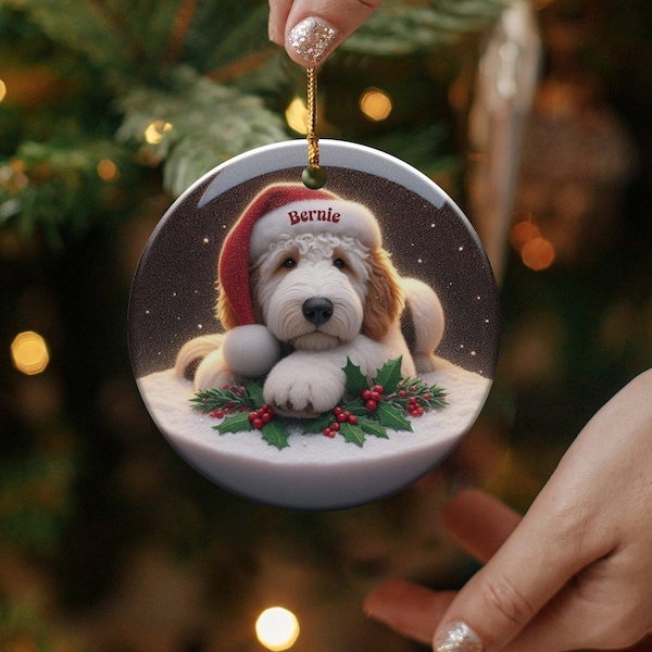 Personalized Dog Christmas Ornament, Custom Pet Gift, Adorable Holiday Decoration, Unique Pet Keepsake, Dog Lover Gift