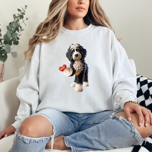 Bernedoodle mom sweatshirt,berndoodle mom, mom sweatshirt, valentine bernedoodle, valentine dog gift, dog sweatshirt, personalized dog sweatshirt,doodle mama, doodle fan, bernedoodle enthusiast gift.