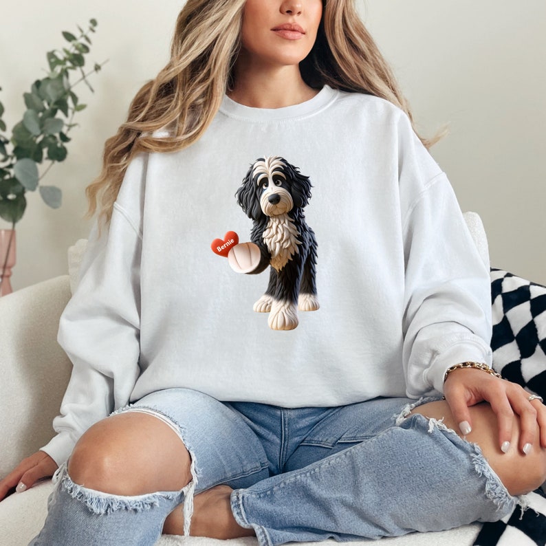 Bernedoodle mom sweatshirt,berndoodle mom, mom sweatshirt, valentine bernedoodle, valentine dog gift, dog sweatshirt, personalized dog sweatshirt,doodle mama, doodle fan, bernedoodle enthusiast gift.