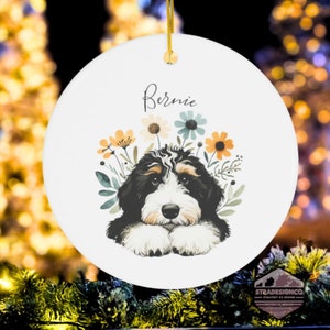 Personalized Bernedoodle Ornament With Your Dog's Name | You Own The Cutest Doodle, Now Own The Cutest Ornament | Celebrate Your Furball!