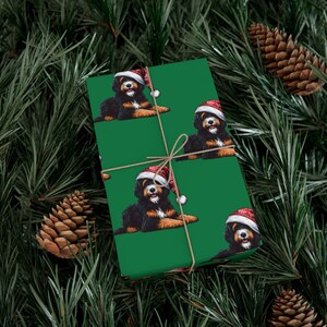 Bernedoodle Christmas Gift Wrap | Holiday Dog Wrapping Paper zdjęcie 6