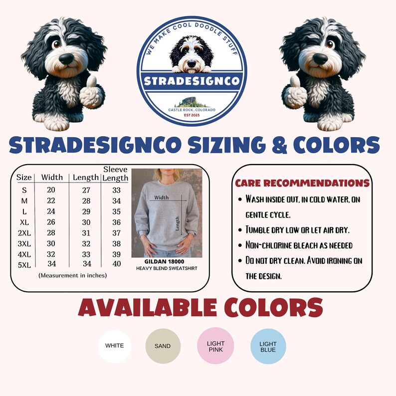 Personalized Red Bernedoodle Sweatshirt, Front and Back Design, Doodle Mom, Dog Lover Gift, Dog Mama, Tri-Fade Doodle Dog, Custom Dog Design
