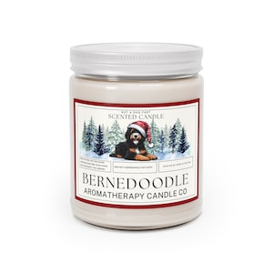 Vela de aromaterapia Bernedoodle: Aroma fresco y festivo, regalo ideal para amantes de los perros. imagen 5