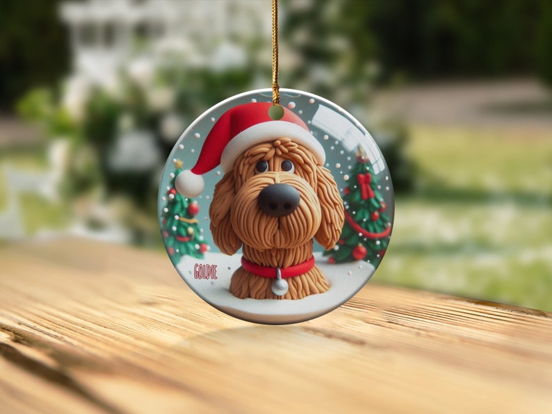 Bernedoodle Ornament, Custom Pet Name Gift - Ceramic Keepsake | Sublimation Printed | Festive Christmas Tree Decor immagine 8