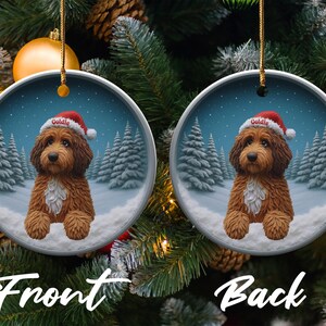 Cute Dog Christmas Ornament, Double Sided Holiday Decoration, Festive Pet Gift, Perfect Tree Hanging Decor, Unique Dog Lover Keepsake