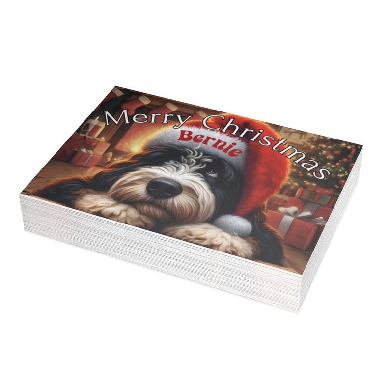 Christmas Cards with Dog Design, Festive Holiday Greeting Cards, Cute Dog Lover Christmas Cards, Merry Christmas Cards