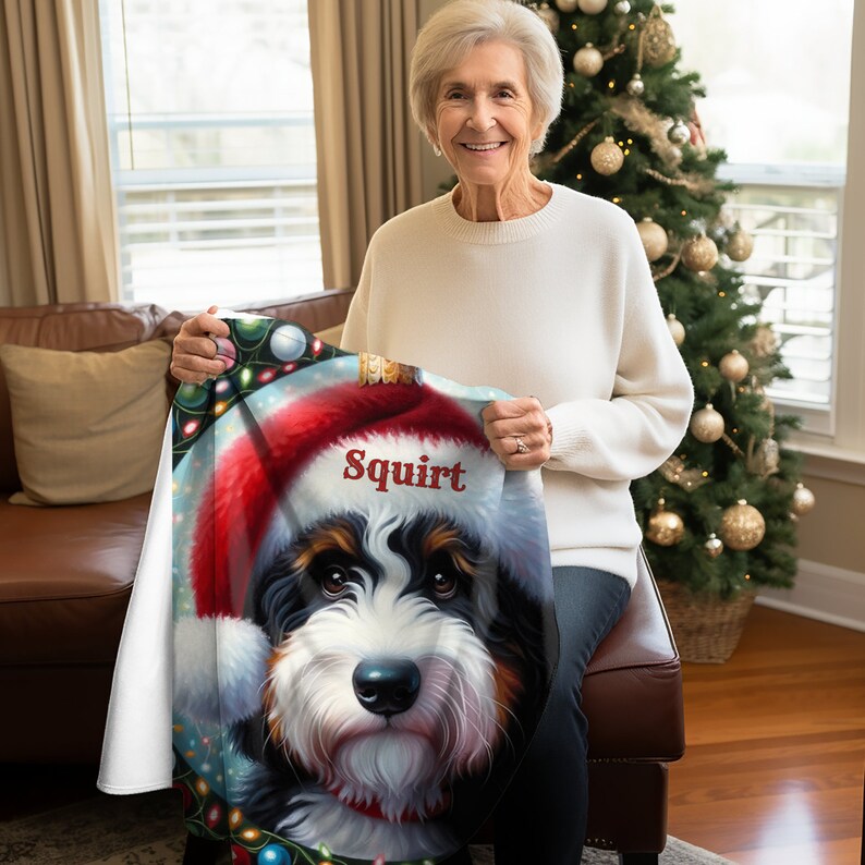 Bernedoodle Personalized Blanket for Dog, Dog Blanket for Doodle Moms, plush Bernedoodle dog blanket, dog name blanket for Bernedoodles, gift for doodle lover, Bernadoodle puppy name blanket, puppy name blanke - Doodle Gift - Doodle mania, doodles