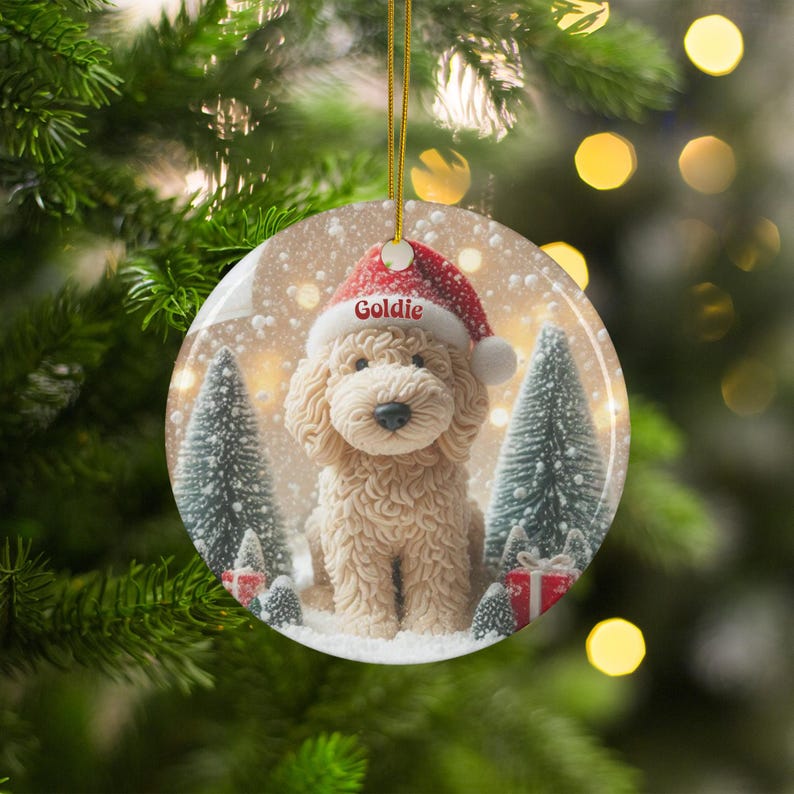 Custom Dog Christmas Ornament, Personalized Pet Holiday Decoration, Cute Pet Keepsake, Dog Lover Gift, Christmas Tree Ornament
