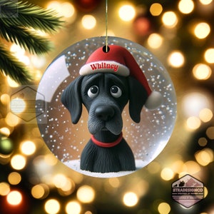 Black Great Dane Dog Ornament - Clay Style Illustration