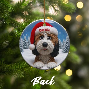 Personalized Christmas Dog Ornament, Cute Puppy Holiday Decoration, Custom Pet Gift, Festive Tree Hanging Decor, Dog Lover Present