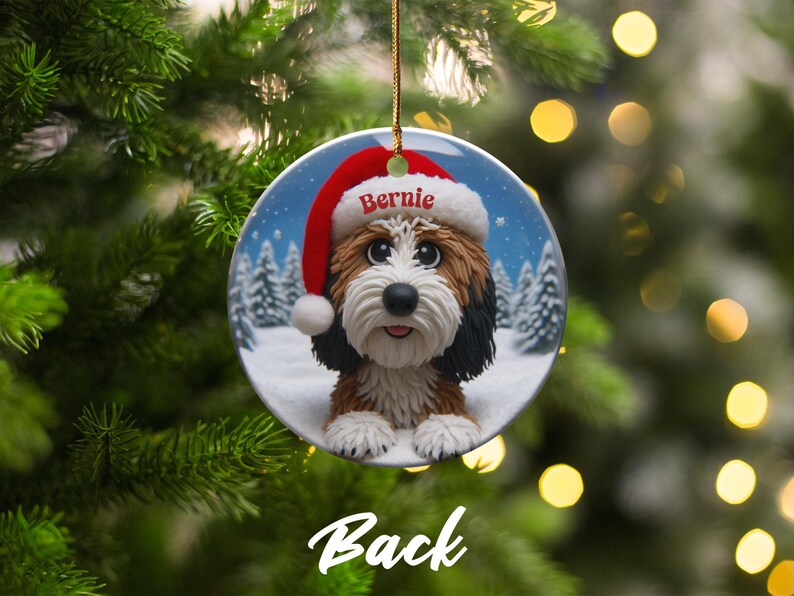 Personalized Christmas Dog Ornament, Cute Puppy Holiday Decoration, Custom Pet Gift, Festive Tree Hanging Decor, Dog Lover Present