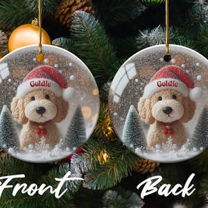 Custom Dog Christmas Ornament, Personalized Pet Holiday Decor, Adorable Puppy Keepsake, Festive Pet Memorial Ornament, Gift for Dog Lover