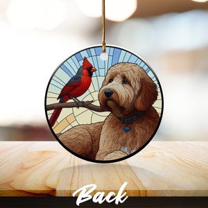 Cardinal and Bernese Mountain Dog Ornament, Stained-Glass Looking Design, Cardinal gift, Mothers Day Gift, Bird Lovers Gift, Dog Mom Gifts