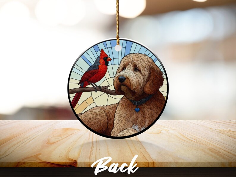 Cardinal and Bernese Mountain Dog Ornament, Stained-Glass Looking Design, Cardinal gift, Mothers Day Gift, Bird Lovers Gift, Dog Mom Gifts