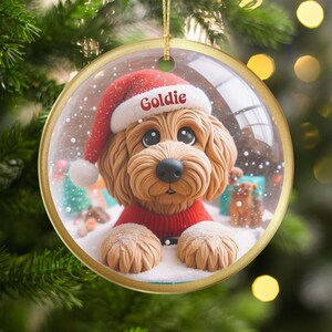 Personalized Dog Christmas Ornament, Custom Dog Holiday Ornament, Pet Lover Gift, Dog Lover Christmas Decor, Cute Pet Ornament