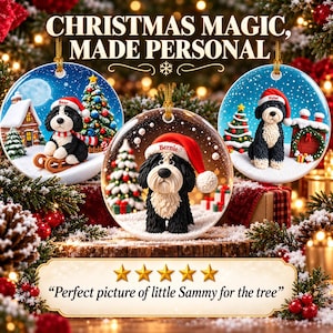 Bernedoodle Sherpa Fleece Blanket | Christmas Eve Scene|Cozy & Warm-Unique Dog Lover Design-Soft | Perfect for Couch or Bedding| Luxury Gift image 18