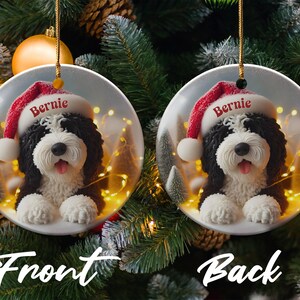 Personalized Dog Christmas Ornament, Custom Pet Photo Ornament, Holiday Tree Decor, Dog Lover Gift, Double-Sided Keepsake