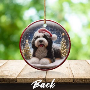 Personalized Dog Christmas Ornament, Custom Pet Holiday Decoration, Cute Pet Keepsake, Christmas Tree Decor, Festive Dog Gift Idea
