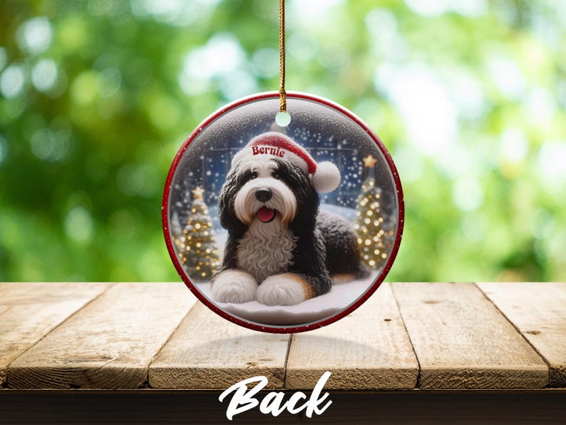 Personalized Dog Christmas Ornament, Custom Pet Holiday Decoration, Cute Pet Keepsake, Christmas Tree Decor, Festive Dog Gift Idea