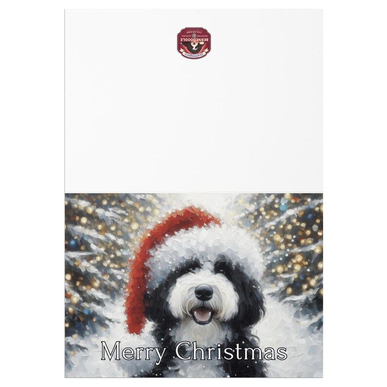 Christmas Dog Greeting Card, Holiday Dog Card, Cute Dog Christmas Card, Dog with Santa Hat Card, Festive Dog Card