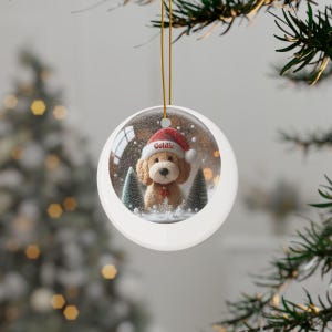 Custom Dog Christmas Ornament, Personalized Pet Holiday Decoration, Cute Puppy Tree Ornament, Christmas Gift for Dog Lovers